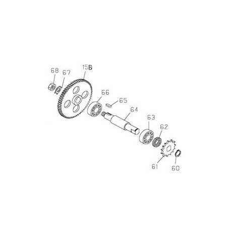 KIT PERNO PIGNONE MINICROSS MORINI 50cc 65cc INCLUSO CUSCINETTI 6202 15X35X11 E PARAOLIO 15X24X5