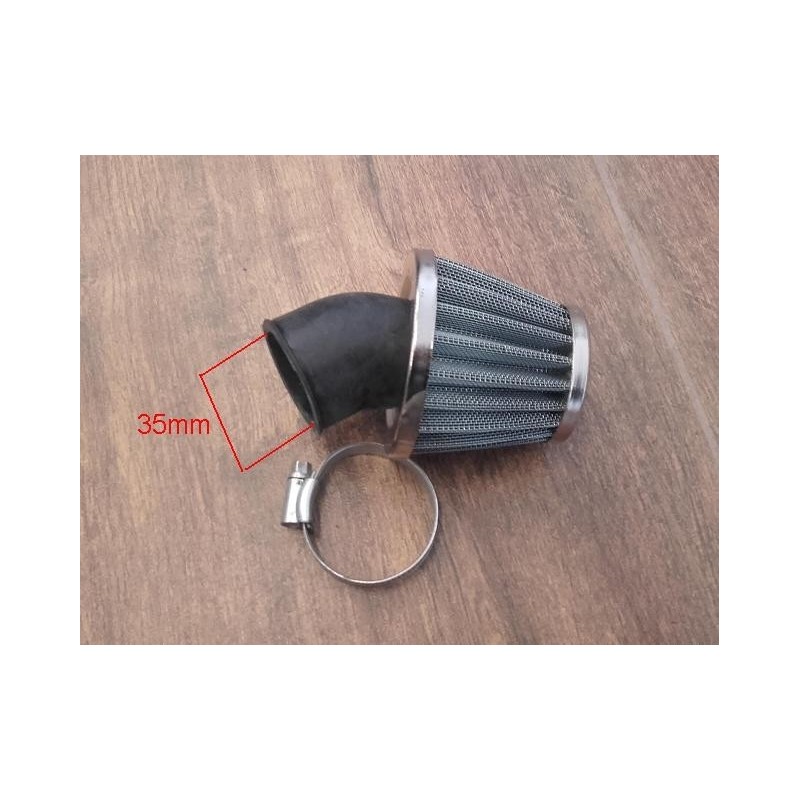 FILTRO ARIA CONO 45Â° IN RETE METALLICA PER CARBURATORE PIT BIKE INNESTO 35mm MINICROSS